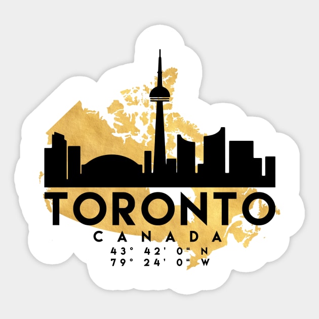 Toronto Canada Skyline Map Art Sticker by deificusArt